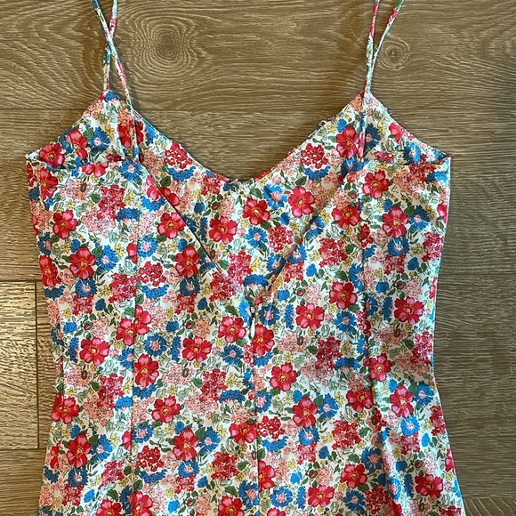 Vintage Ralph Lauren Bodycon Floral Strappy Dress, Size 2 - Picture 8 of 9
